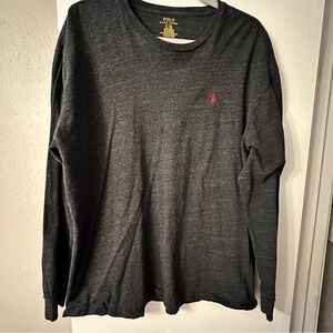Polo by Ralph Lauren Men's Black/ Heathered Long Sleeve Shirt Size Large